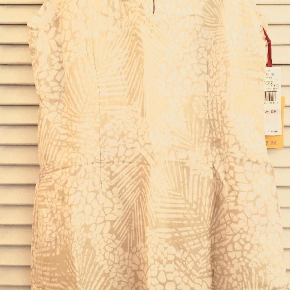Beige and white summer short dress